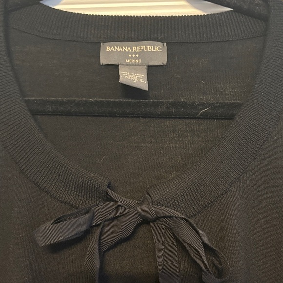 Banana Republic Black Cardigan with Ribbon Tie - Picture 2 of 6